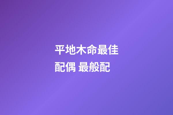 平地木命最佳配偶 最般配